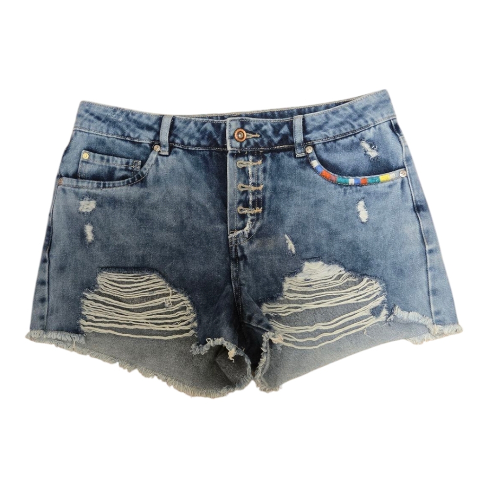 Denim Distressed  Shorts